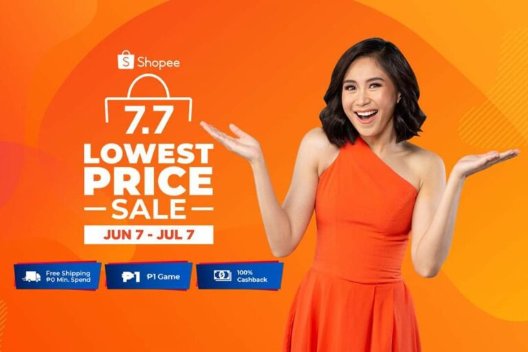 Up to 90% off during Shopee 7.7 Lowest Price Sale