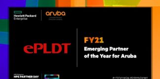 PLDT Enterprise received the Emerging Partner of the Year award from Aruba Philippines