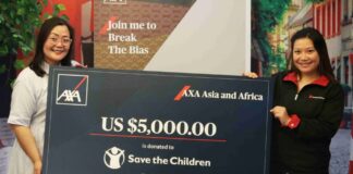 AXA donated USD5,000 to Save the Children Philippines