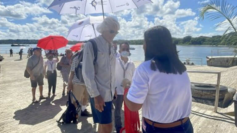 Ship Heritage Adventurer Goes To Currimao Seaport