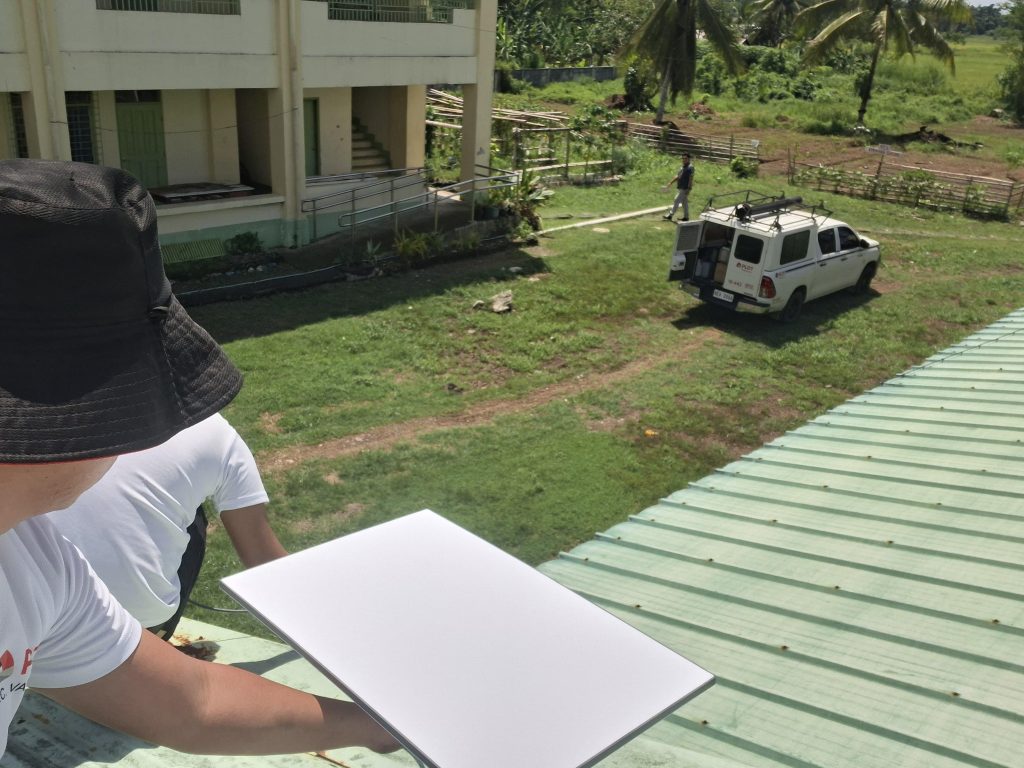 A PLDT Enterprise response team installs connectivity equipment as part of the deployment of Starlink satellite broadband in earthquake-affected areas in Mindanao. The initiative helps sustain critical communications needed for emergency response and coordination.